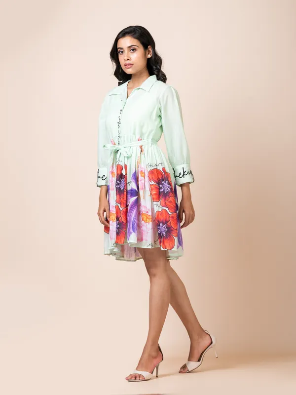 Green_Cotton_Printed_Dress_For_Women