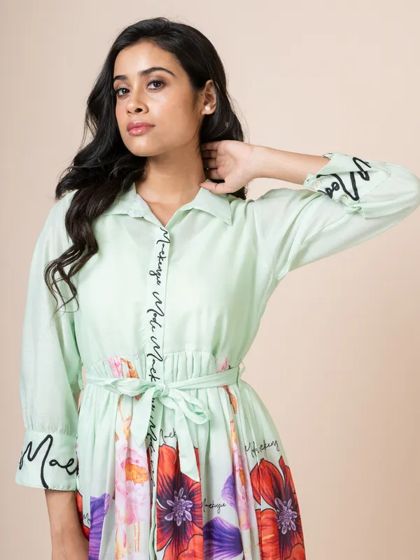 Green_Cotton_Printed_Dress_For_Women