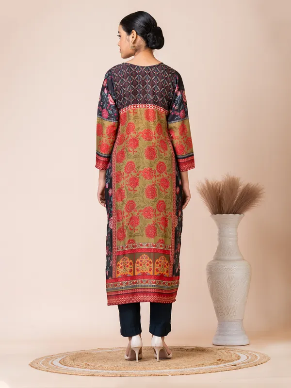 Green_Muslin_Printed_Kurta_Set_For_Women