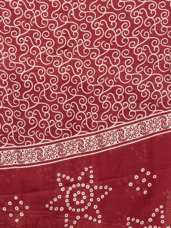 Maroon_Cotton_Printed_Kurta_Set_For_Women