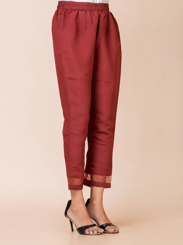 Maroon_Muslin_Embroidered_Co-Ord_Set_For_Women