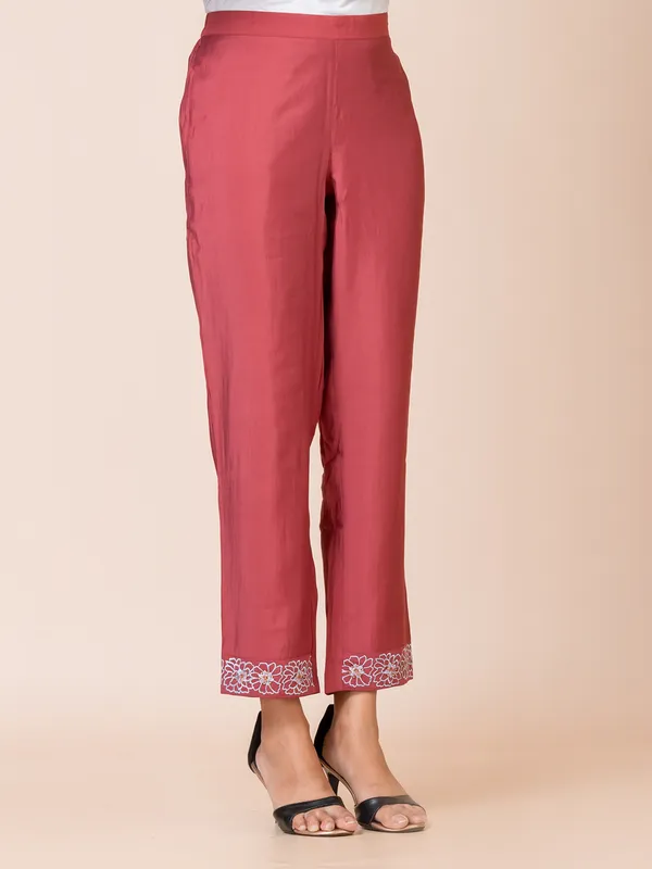 Maroon_Silk_Embroidered_Co-Ord_Set_For_Women