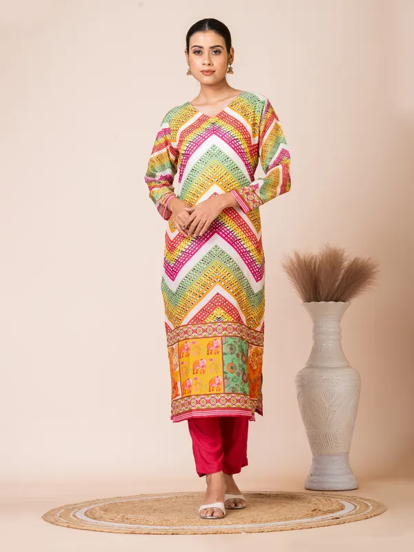 Multicolor_Muslin_Printed_Kurta_Set_For_Women