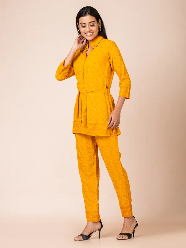 Mustard_Cotton_Chikankari_Co-Ord_Set_For_Women