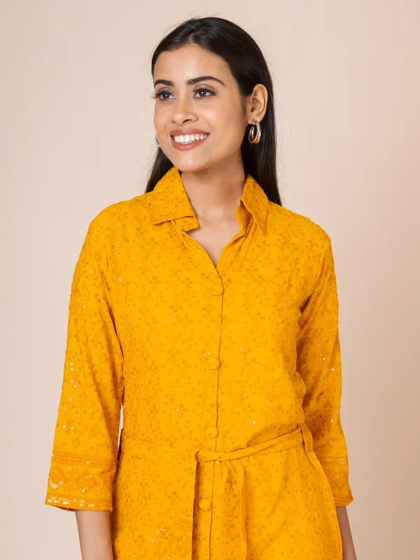 Mustard_Cotton_Chikankari_Co-Ord_Set_For_Women