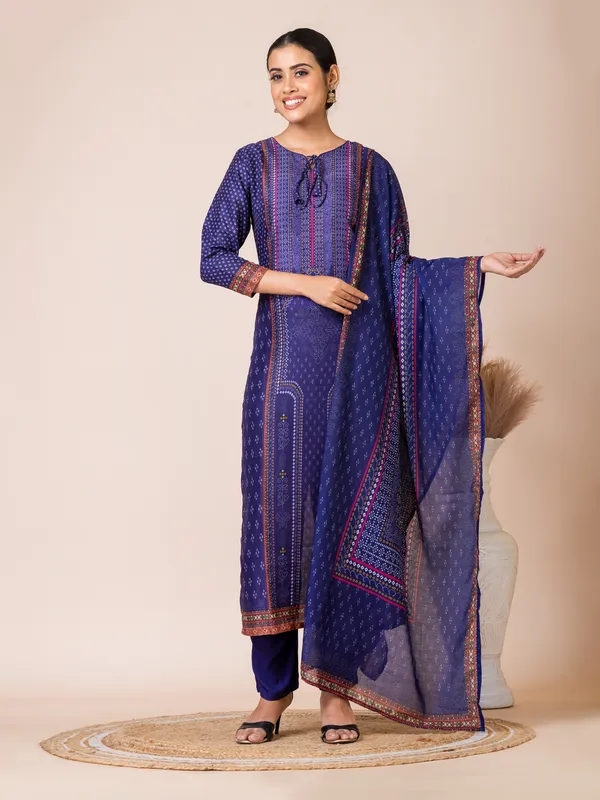Purple_Muslin_Printed_Kurta_Set_For_Women