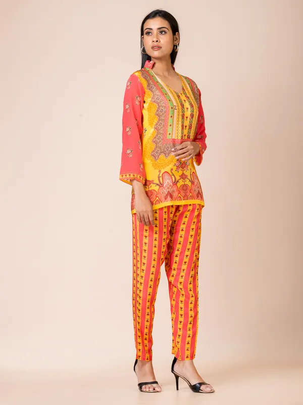 Yellow_Crepe_Printed_Co-Ord_Set_For_Women