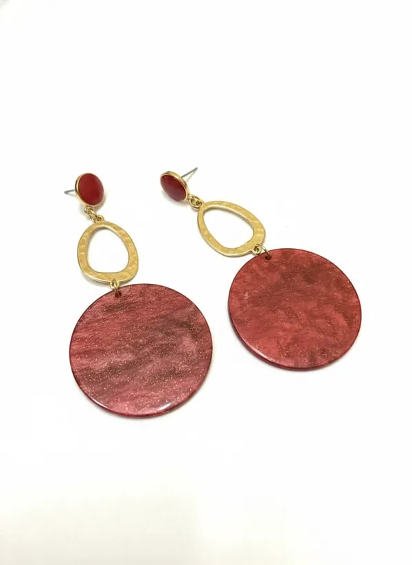 Red_&_Gold_Round_Drop_Earrings_For_Women