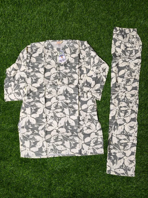 Grey_Floral_Print_Cord_Set_For_Women