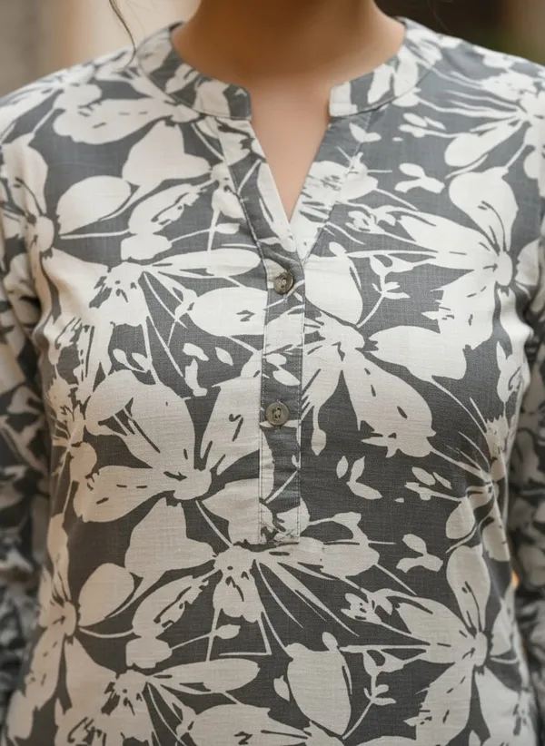 Grey_Floral_Print_Cord_Set_For_Women