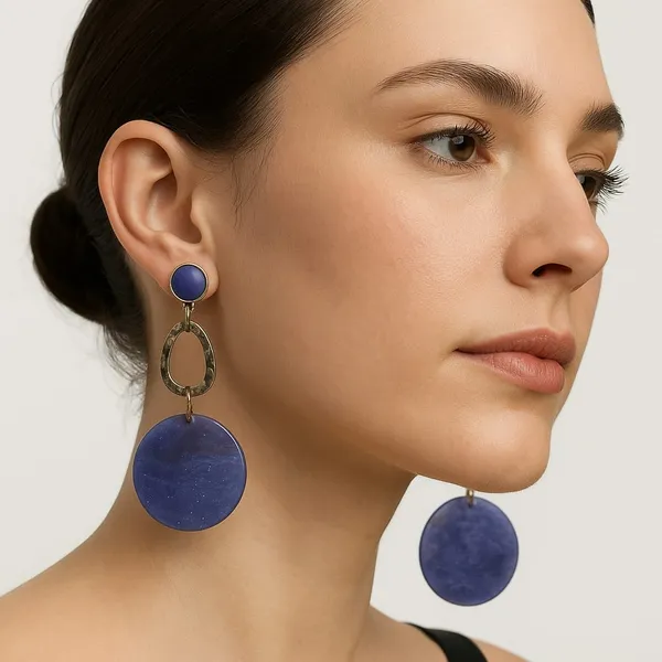 Purple_&_Gold_Round_Drop_Earrrings_For_Women