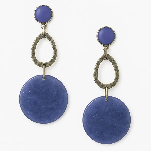 Purple_&_Gold_Round_Drop_Earrrings_For_Women