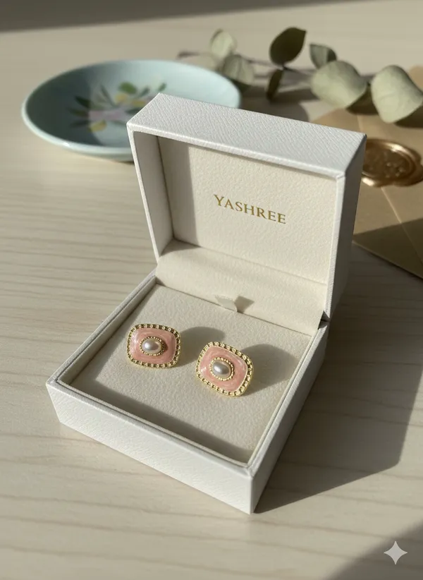 Pink_Gold_Pearl_Studs_Earrings_For_Women