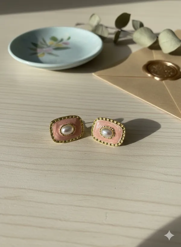 Pink_Gold_Pearl_Studs_Earrings_For_Women