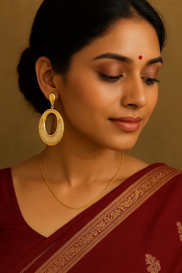 Golden_Aurelia_Oval_Earrings_For_Women