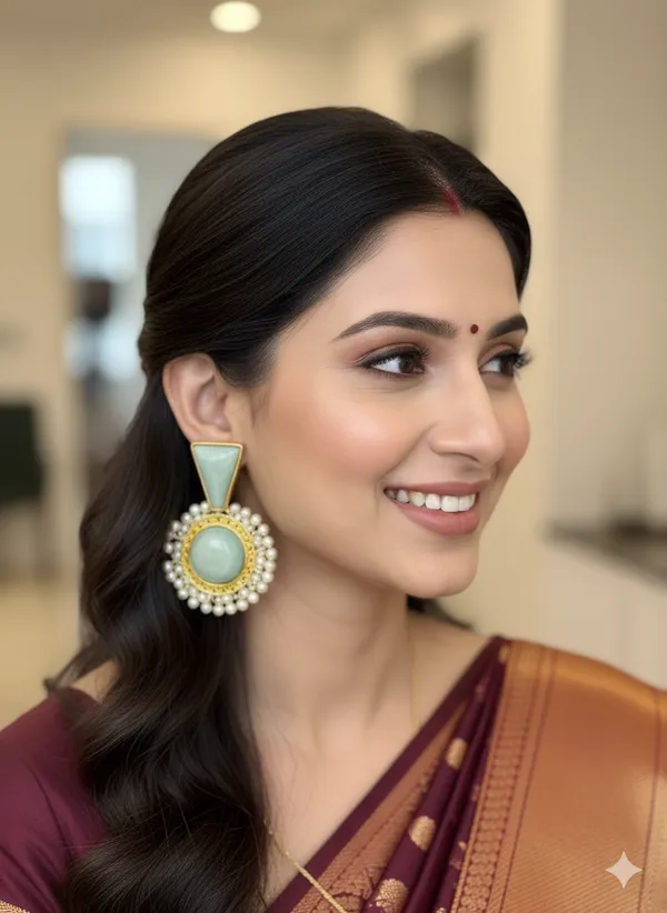Sea_Green_Sunehri_Royal_Earrings_For_Women