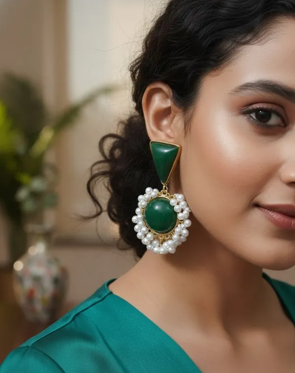 Dark_Green_Sunehri_Royal_Earrings_For_Women