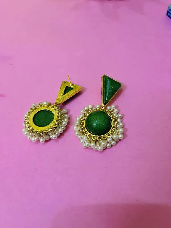 Dark_Green_Sunehri_Royal_Earrings_For_Women