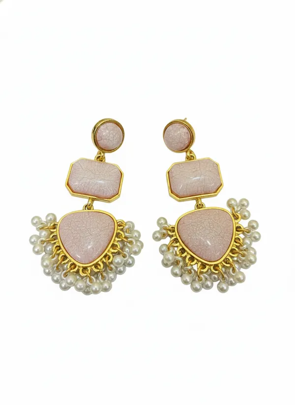 Peach_Emerald_Royal_Earrings_For_Women