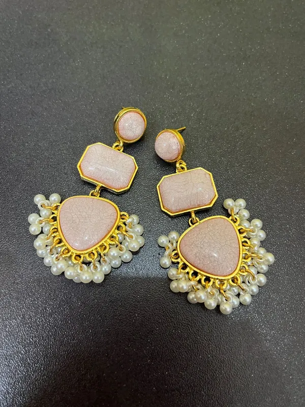 Peach_Emerald_Royal_Earrings_For_Women