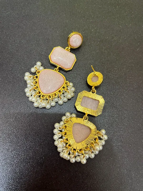 Peach_Emerald_Royal_Earrings_For_Women