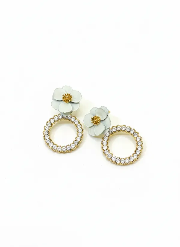 White_Floral_Diamond_Spark_Hoops_Earrings_For_Women