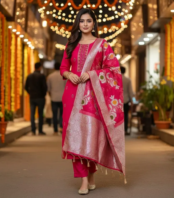 Pinkish_Red_Raktanjali_Suit_Set_3Pc_Suit_Set_For_Women