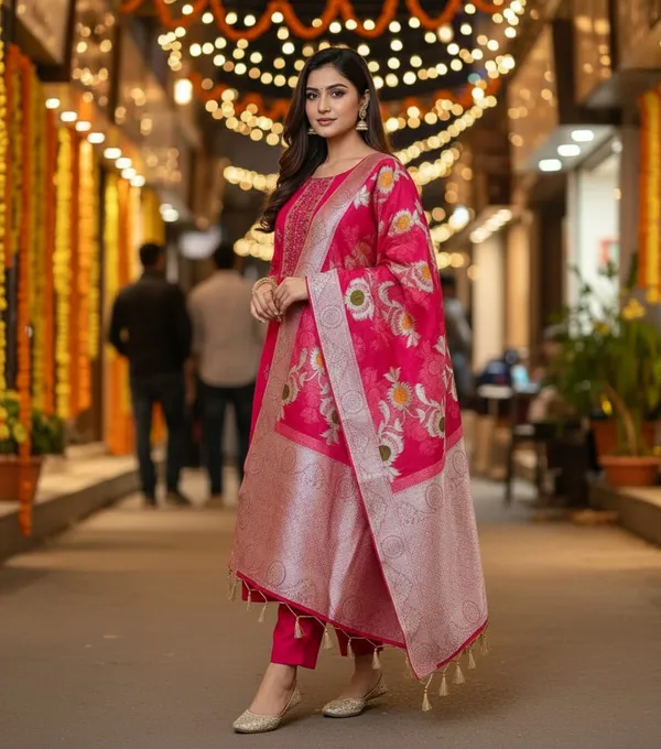 Pinkish_Red_Raktanjali_Suit_Set_3Pc_Suit_Set_For_Women