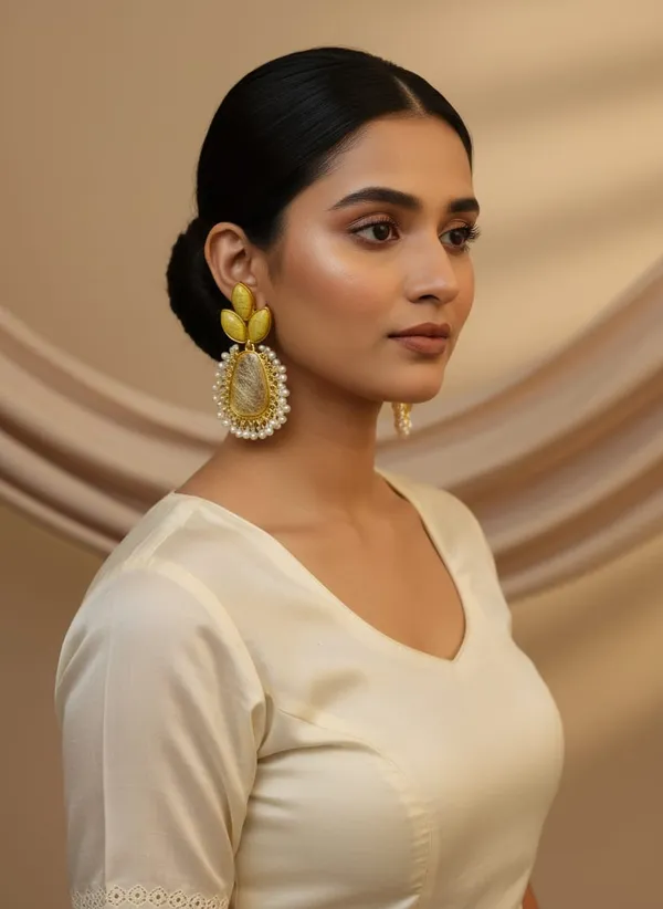 Yellow_Leaf_Earrings_For_Women