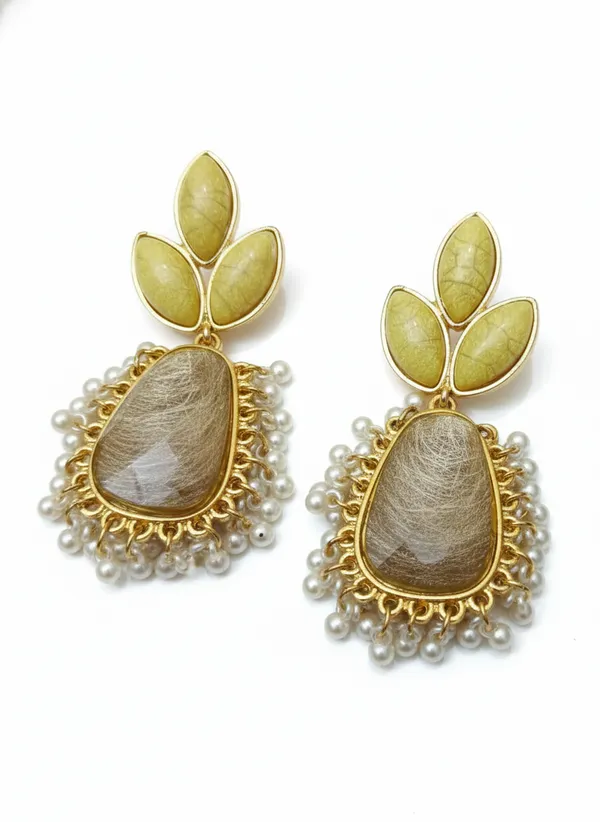 Yellow_Leaf_Earrings_For_Women