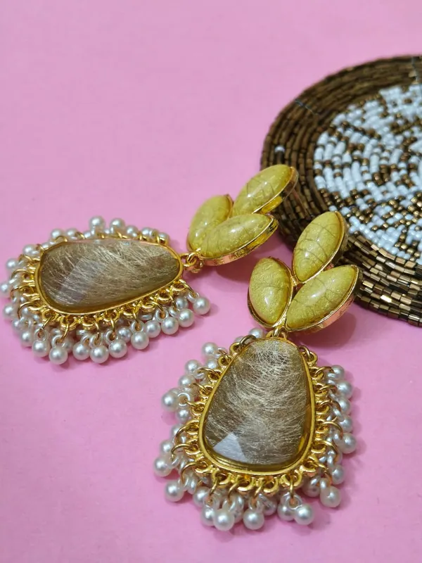 Yellow_Leaf_Earrings_For_Women