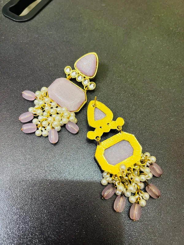Peach_Royal_Moti_Earrings_For_Women