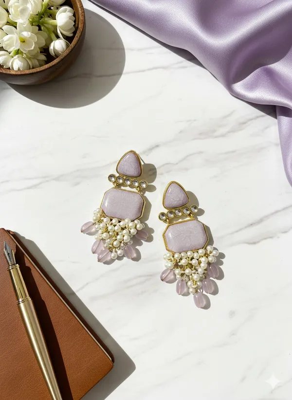 Peach_Royal_Moti_Earrings_For_Women