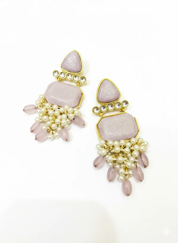 Peach_Royal_Moti_Earrings_For_Women