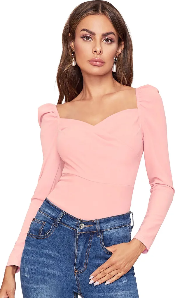 Pink_Solid_Polyester_Sweetheart_Neck_Full_Sleeve_Regular_Top_For_Women
