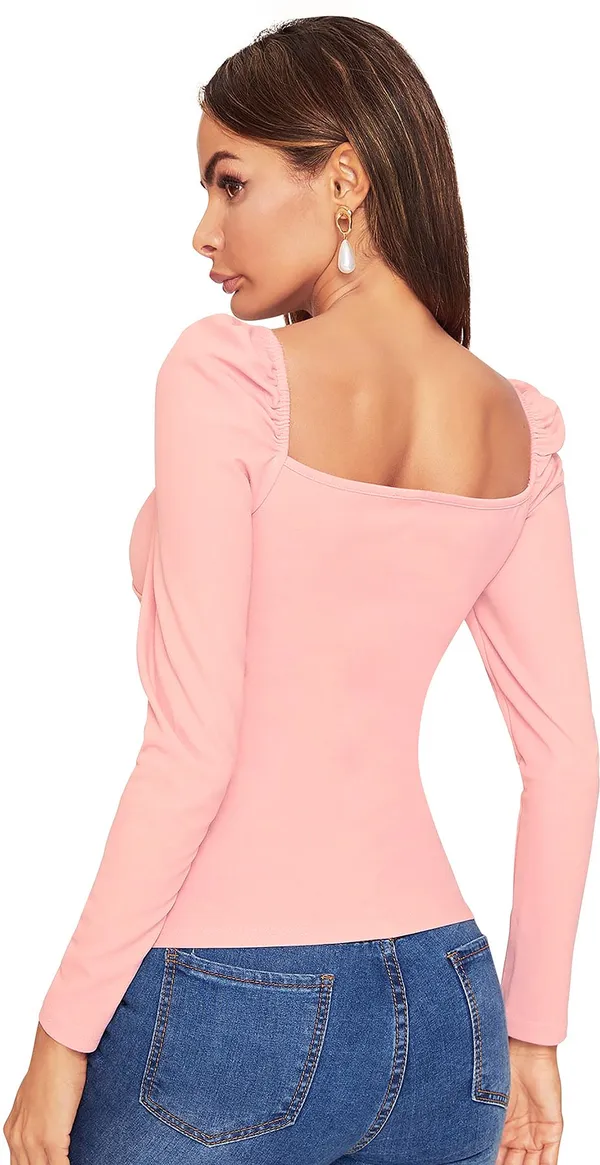 Pink_Solid_Polyester_Sweetheart_Neck_Full_Sleeve_Regular_Top_For_Women