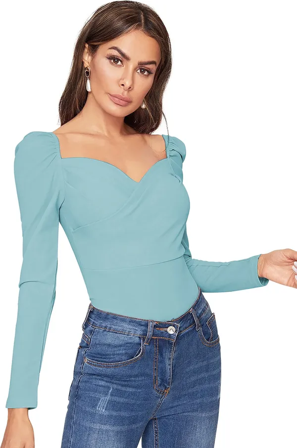 Light_Green_Solid_Polyester_Sweetheart_Neck_Full_Sleeve_Regular_Top_For_Women