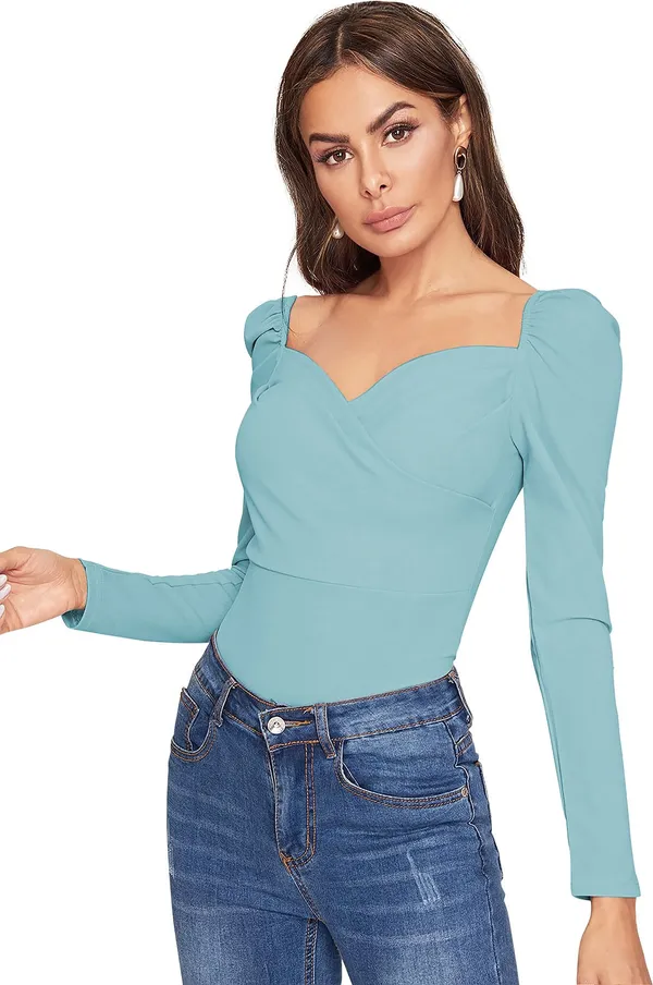 Light_Green_Solid_Polyester_Sweetheart_Neck_Full_Sleeve_Regular_Top_For_Women