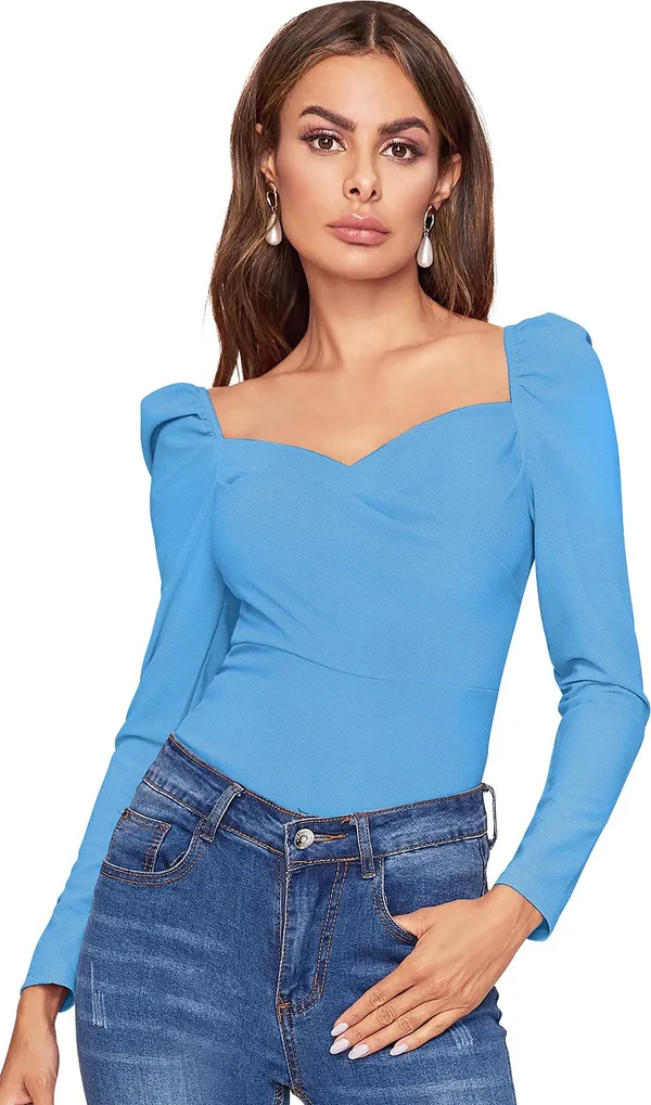 Light_Blue_Solid_Polyester_Sweetheart_Neck_Full_Sleeve_Regular_Top_For_Women