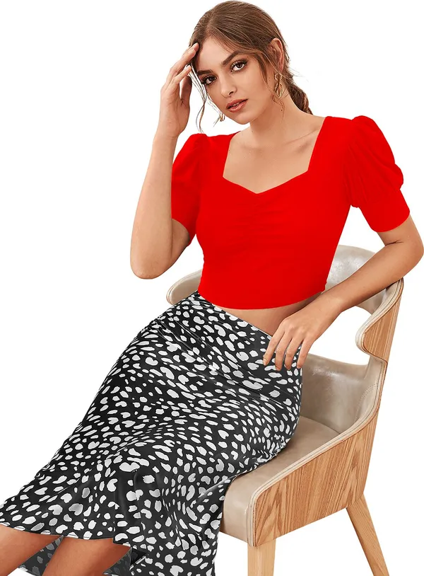 Red_Solid_Polyester_Square_Neck_Short_Sleeve_Crop_Top_For_Women