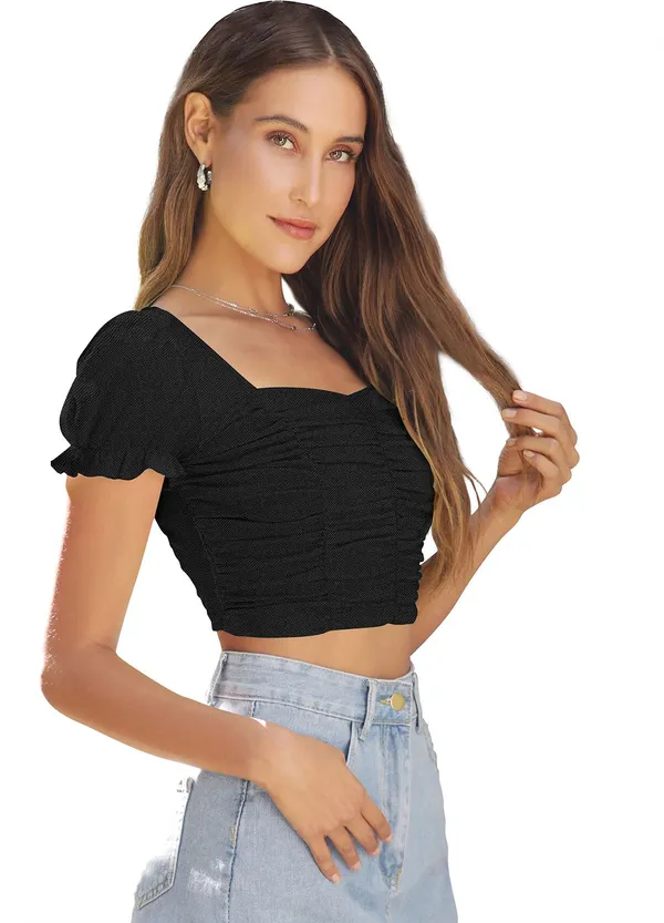 Black_Solid_Polyester_Sweetheart_Neck_Short_Sleeve_Crop_Top_For_Women