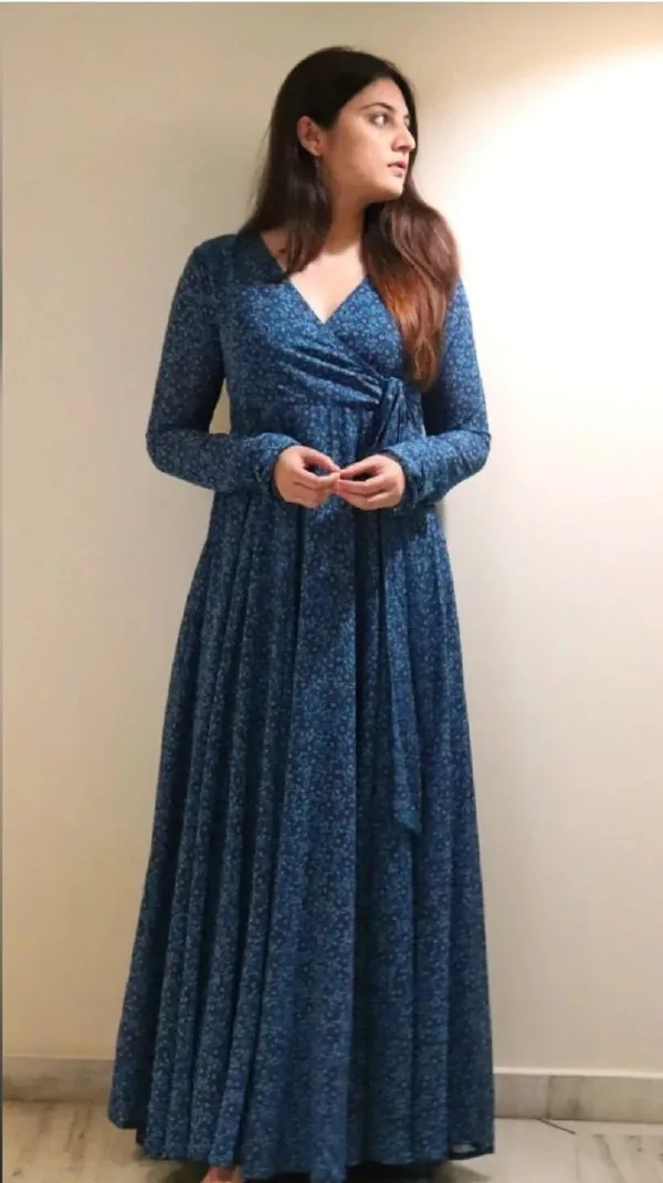 Dark_Blue_&_Light_Blue_Premium_Georgette_Printed_Dress_For_Women