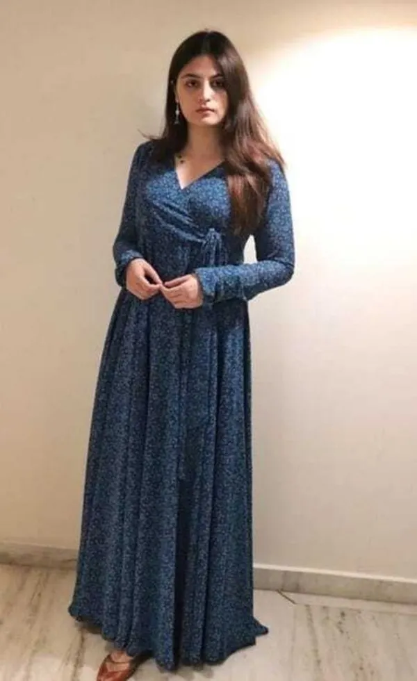 Dark_Blue_&_Light_Blue_Premium_Georgette_Printed_Dress_For_Women