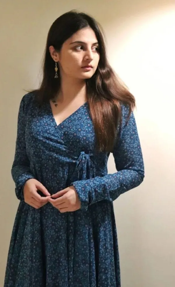 Dark_Blue_&_Light_Blue_Premium_Georgette_Printed_Dress_For_Women