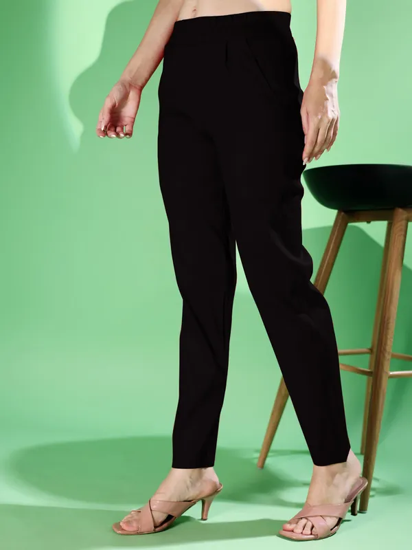 Black_Premium_Cotton_Blend_Solid_Casual_Trousers_For_Women