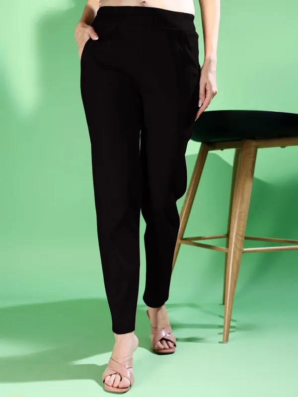 Black_Premium_Cotton_Blend_Solid_Casual_Trousers_For_Women