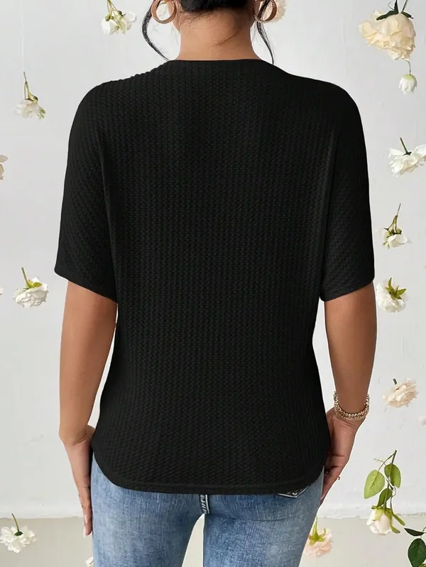 Black_Premium_Wool_Self_Design_Boxy_Top_For_Women