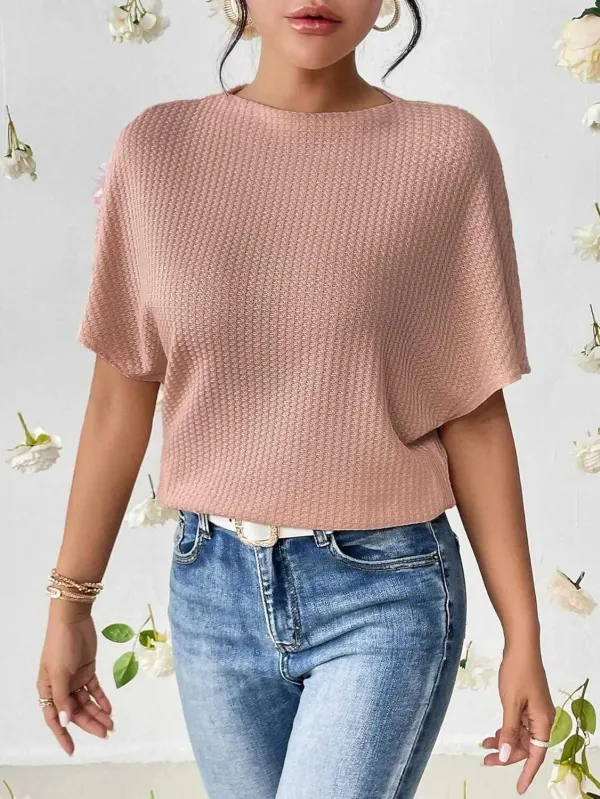 Pink_Premium_Wool_Self_Design_Boxy_Top_For_Women