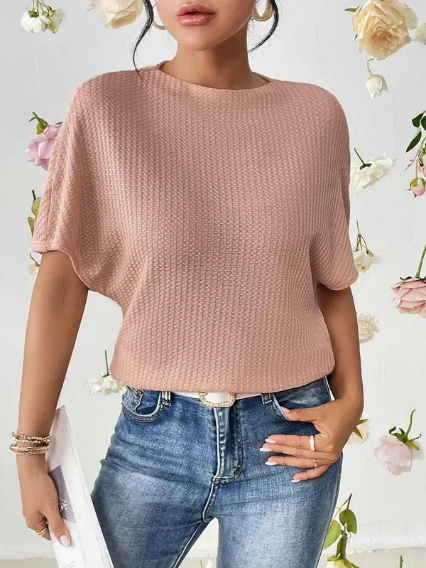 Pink_Premium_Wool_Self_Design_Boxy_Top_For_Women