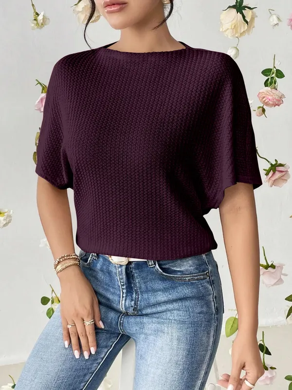 Purple_Premium_Wool_Self_Design_Boxy_Top_For_Women
